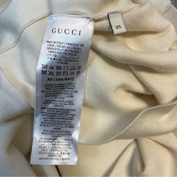 Gucci Mock Neck Half Zip Wool Sweater Ivory - Picture 7 of 7